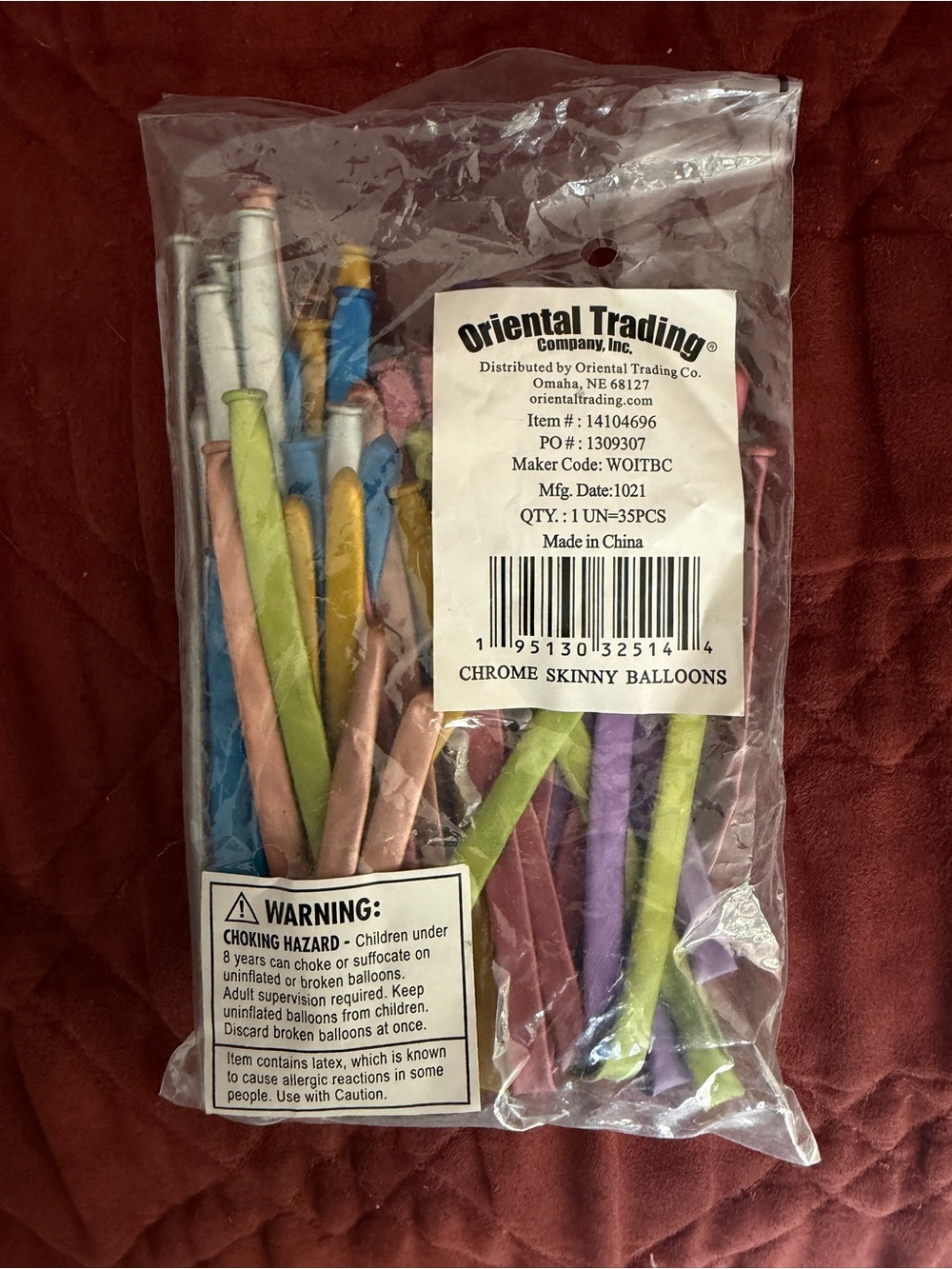 Oriental Trading Multicolor Spiral Latex Party Balloons - Assorted Colors - Picture 3 of 4
